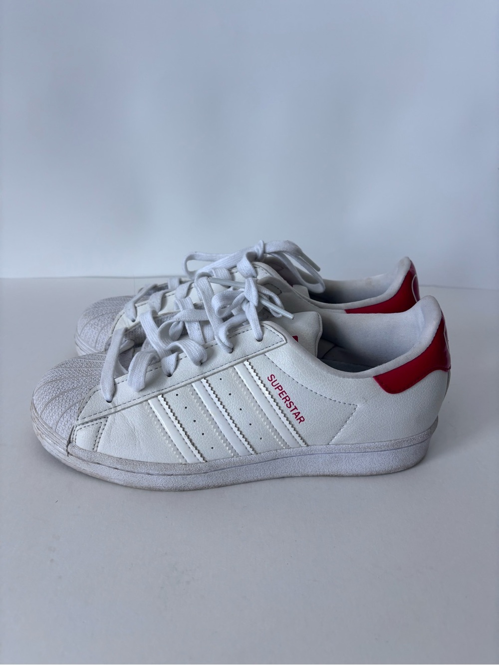 adidas Originals Superstar J 'Heart' White/Scarlet Red Shoes FW0817 Youth Size 5 - Picture 15 of 15